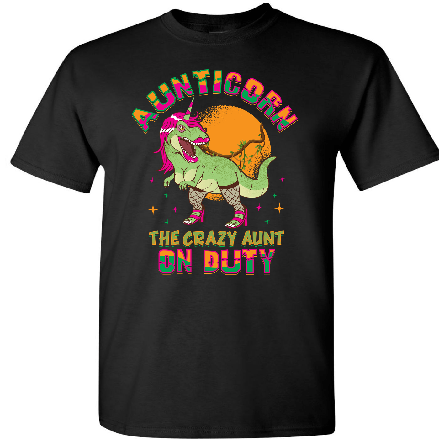 Aunticorn The Crazy Aunt on Duty Funny Dinosaur, Dinosaur Shirt Women